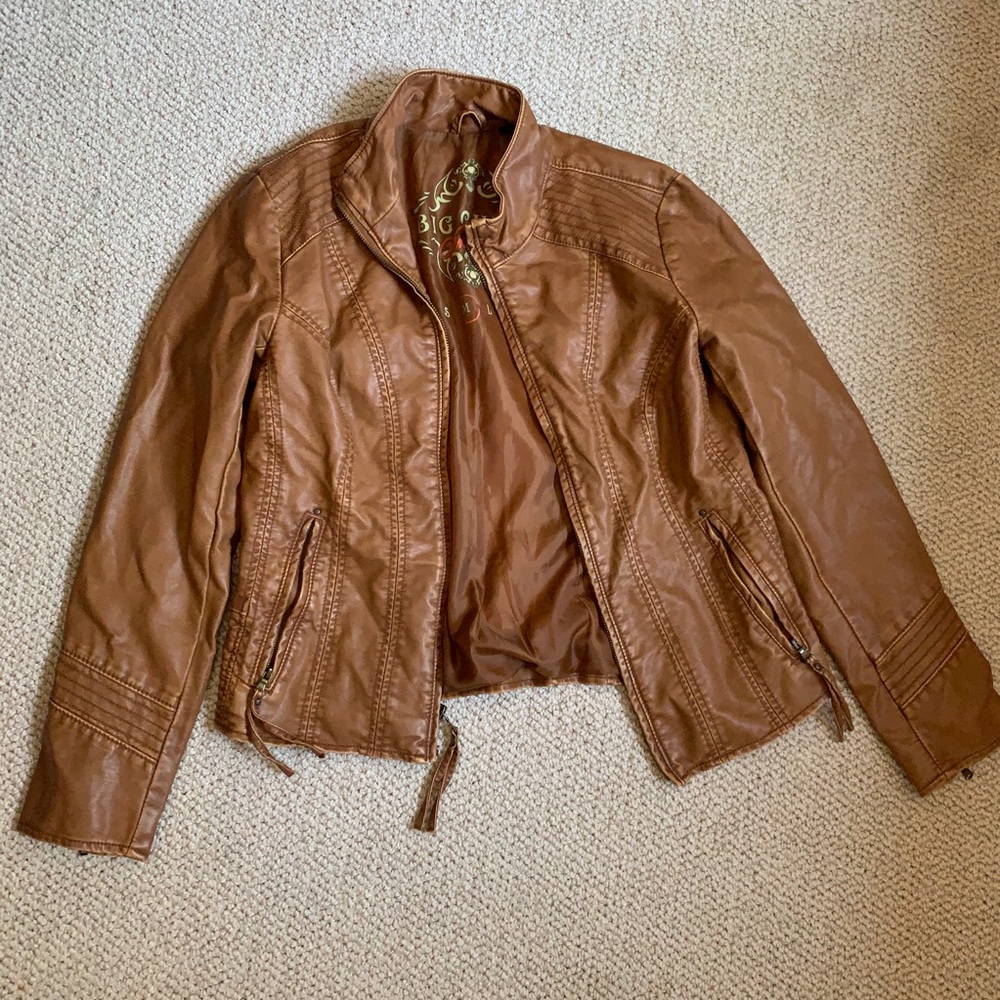 Brown leather jacket